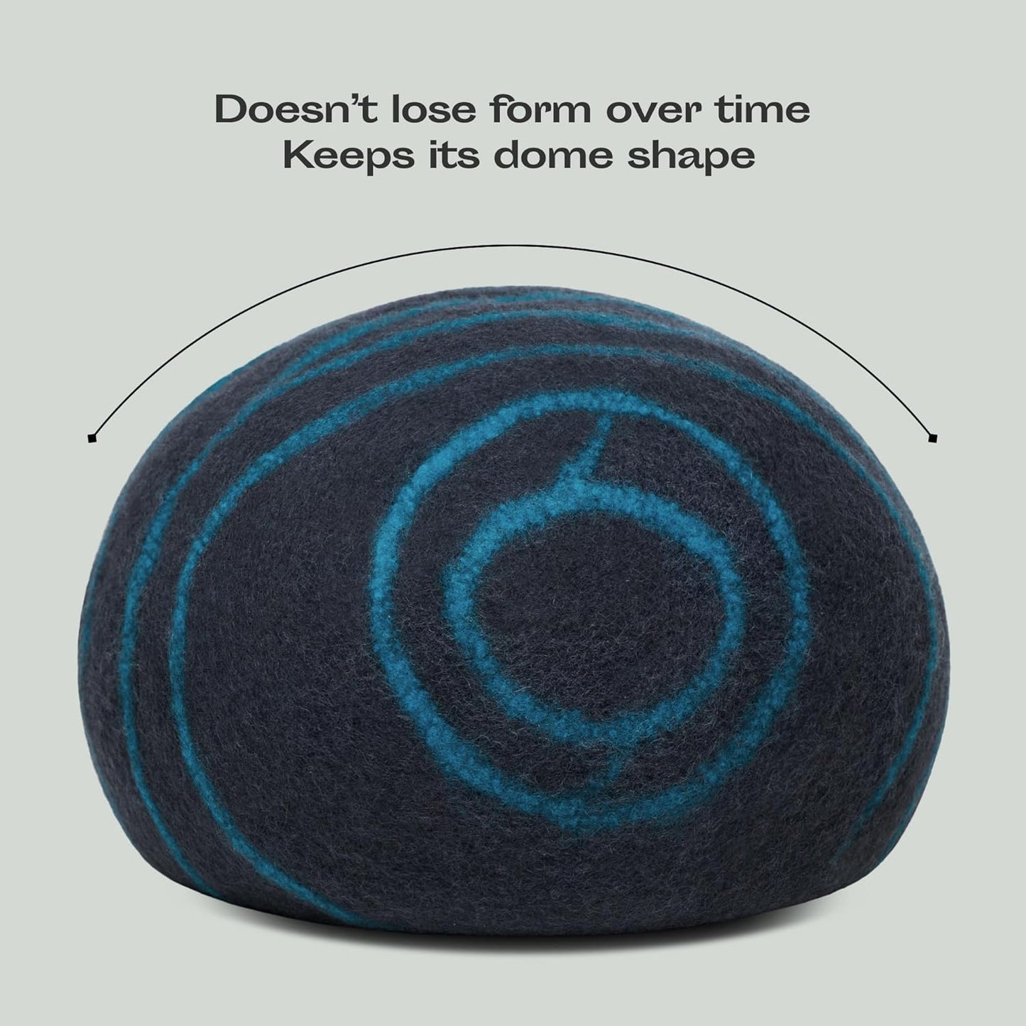 Cat Cave - Merino Wool Bed for Indoor Cats (Back Aqua, Large) | Cat Bed Enclosure, Premium Felt, Handmade, Super Soft, Lightweight, Breathable, Adjustable Shape
